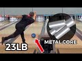 We built a 23pound bowling ball with a custom metal core