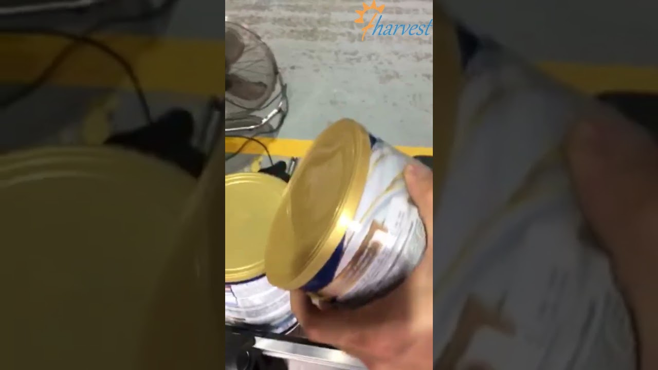 Automatische blikje stofdichte plastic deksel aftopping machinefabriek voor melkpoeder, geitenpoeder