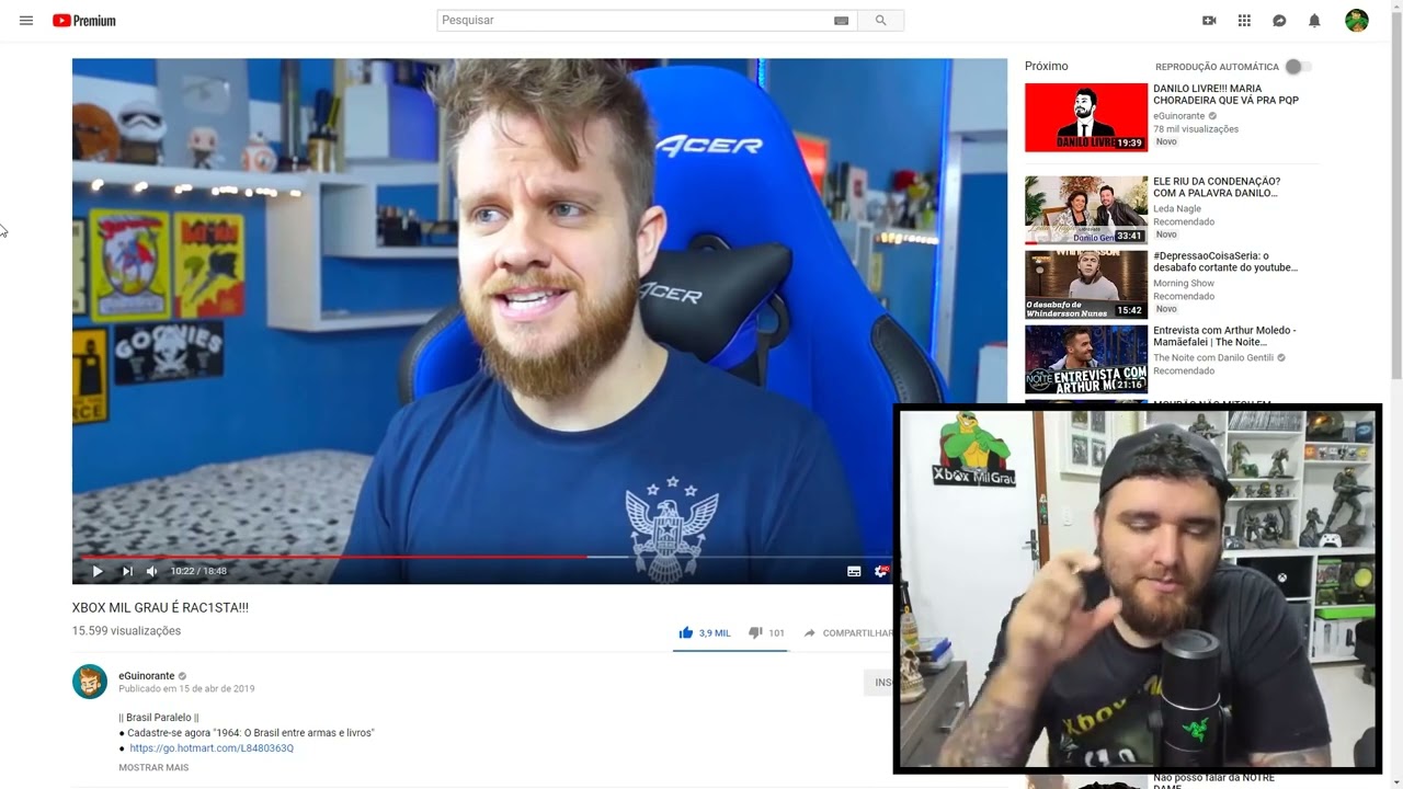 Chief reagindo o eGuinorante sobre Xbox Mil Grau.