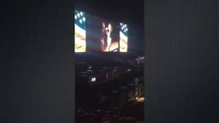 Drew Six at Bridgestone Arena in Nashville singing the National Anthem for PBR, Professional Bull Ri