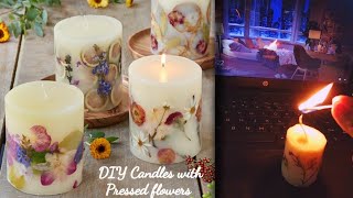DIY Candles with pressed flowers | How to make candles at home | Business ideas easy | homemade diy