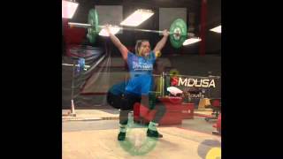 Pause Snatch, above knees