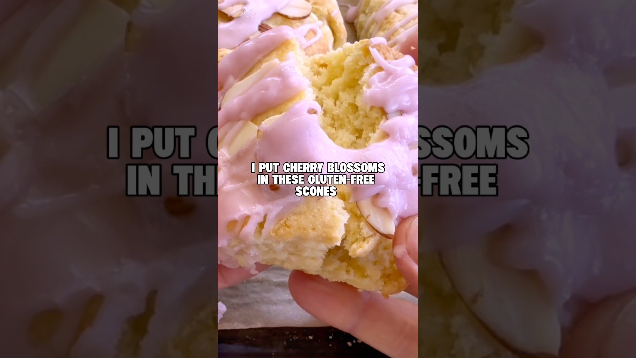 Eat the flowers. #shorts #glutenfreebaking #cherryblossom #scones