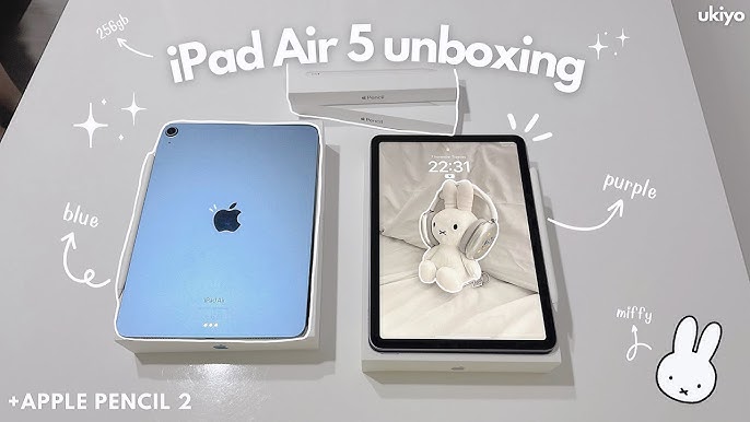 ☁ iPad Air 5 (blue) 2022 unboxing + accessories