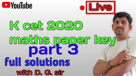 Karnataka cet 2020 maths paper key with full solutions || kcet 2020 maths answers with short cuts P3