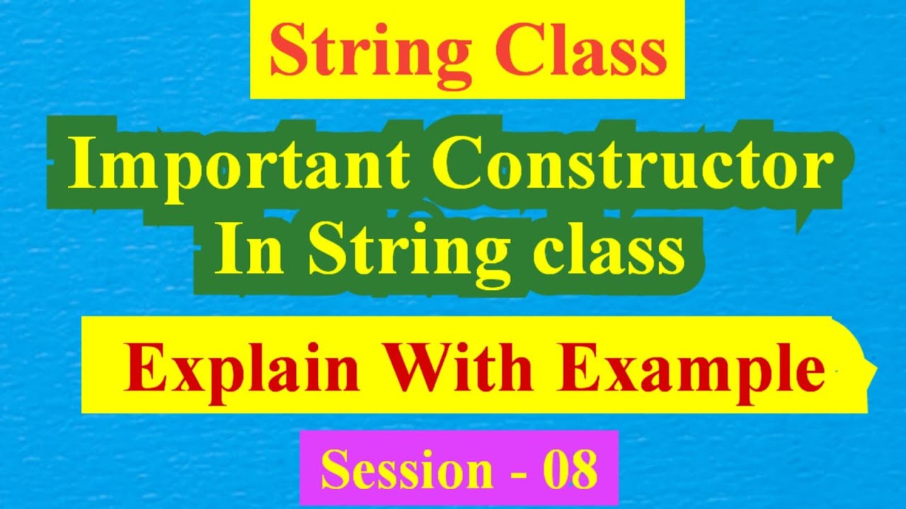 Important Constructor In String Class | Explain with Example | 