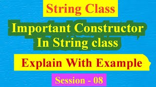 Important Constructor In String Class | Explain with Example | #stringinjava | @Javamindtechie