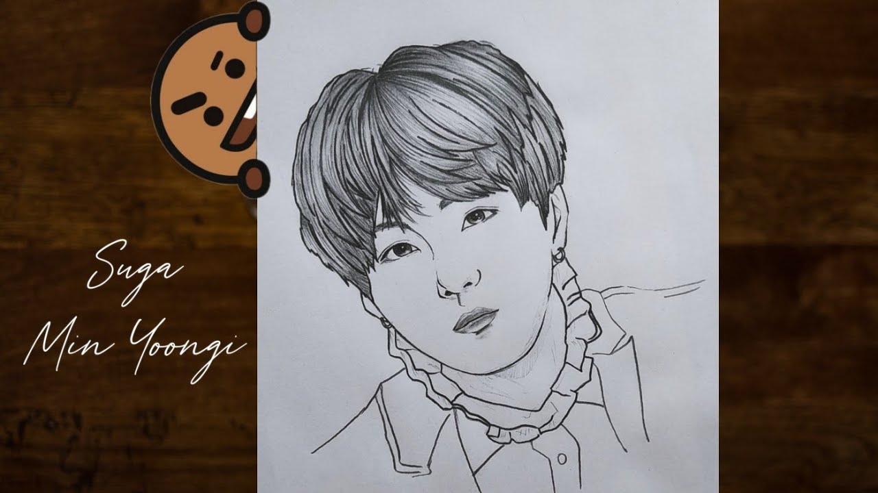 Drawing BTS Suga #minyoongi #bts #suga #btsarmy #bangtansonyeondan | By Art  of Esha BeraFacebook