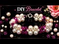 DIY Pearl &amp; Crystal Bracelet Making Tutorial | Easy Beaded Bracelet DIY for Beginners | Jewelry DIY