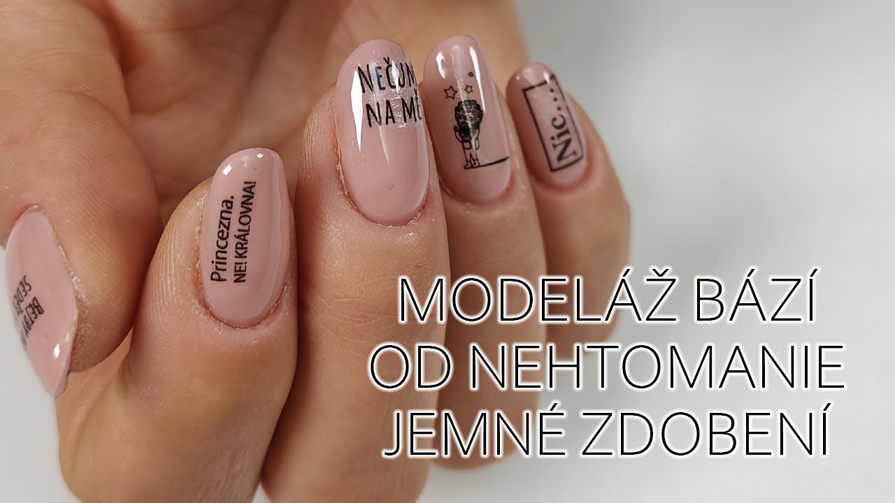 Modeláž nehtů bází - zvedání orláků - vodolepky razítkem | nehty PRO Kláru || 