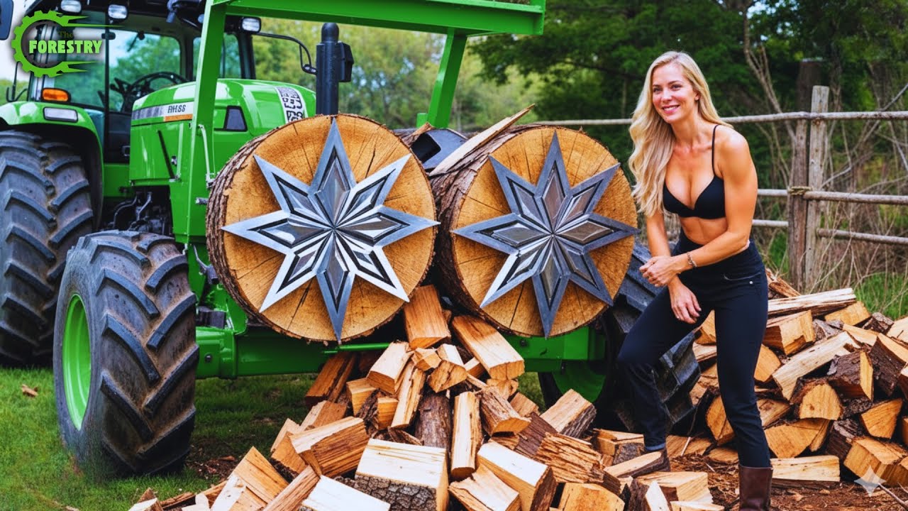 Самая быстрая и большая машина для обработки дров | Опасная большая бензопила для резки деревьев №20