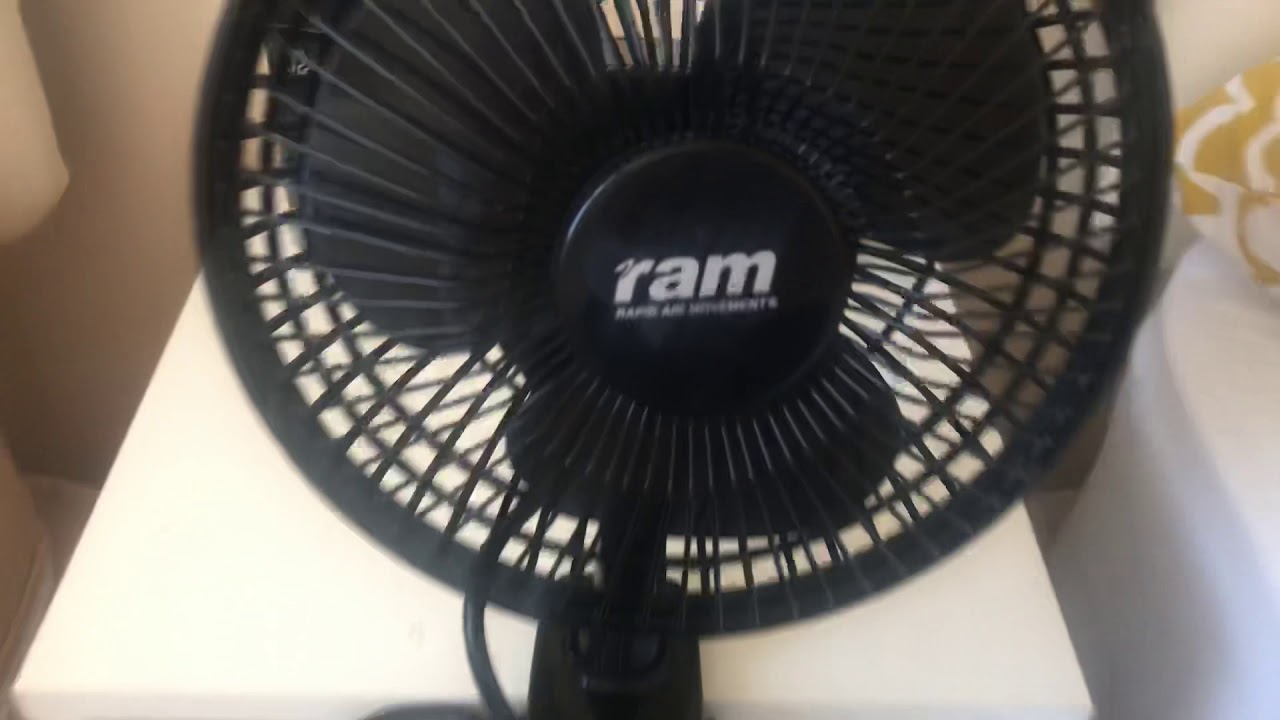 This is a Ram black 6 inch clip on fan