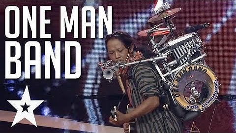 One Man Band Performs Stand By Me On Indonesia