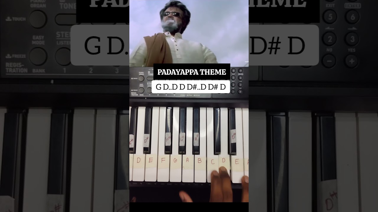 Padayappa bgm Piano Tutorial with Notes  | #padayappabgm