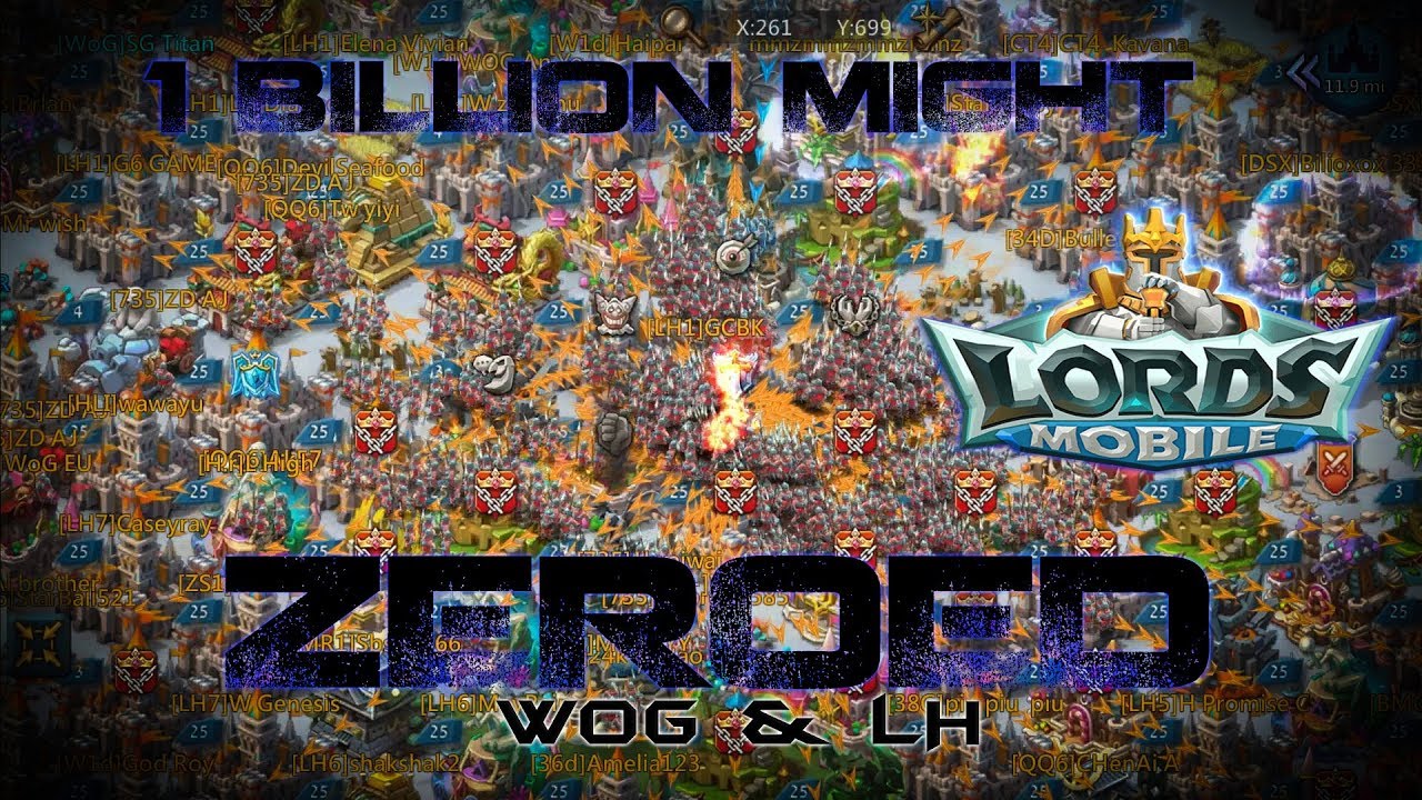 1 Billion Might ZEROED + Guild Bash Rewards -Lords Mobile