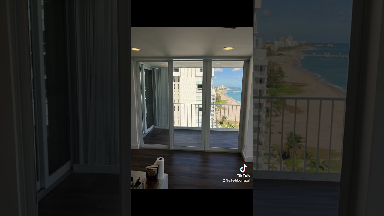 Hurricane impact sliding glass door repair and maintenance Pompano Beach, Fl.