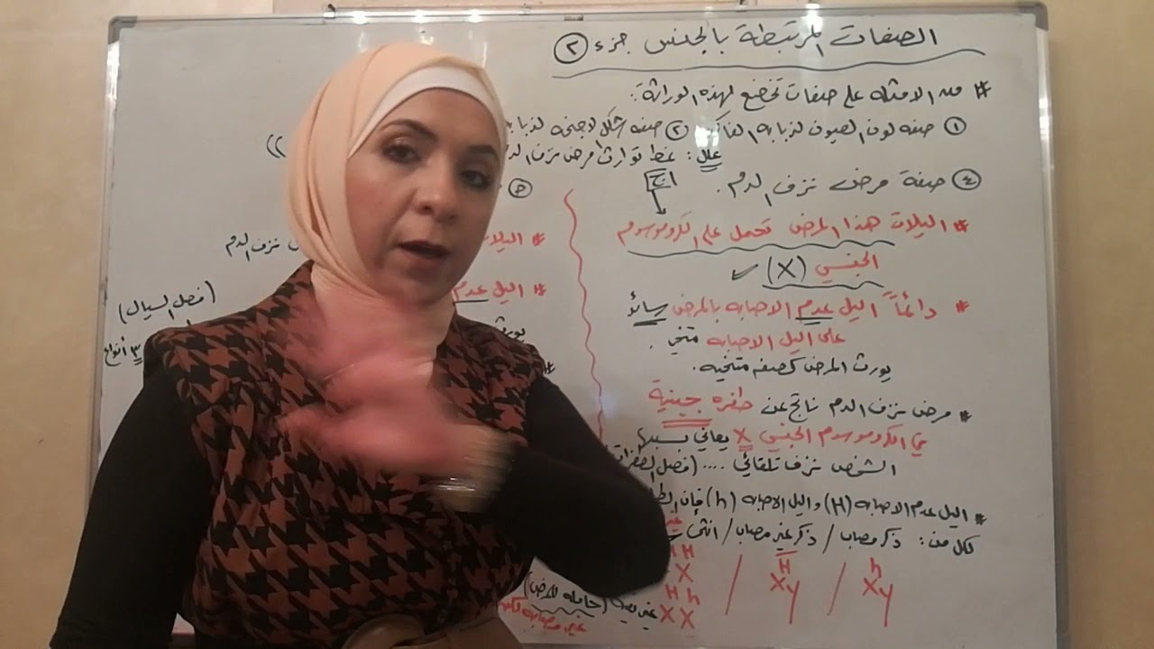 توجيهي/فصل وراثة الصفات القسم الاول/الصفات المرتبطة بالجنس ج2 حصة12