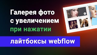 картинка: Галерея фото с увеличением при нажатии, лайтбоксы webflow