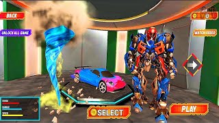 Grand Flying Robot Tornado Car Transform: Robot Transformation Game #2 - Android Gameplay screenshot 2
