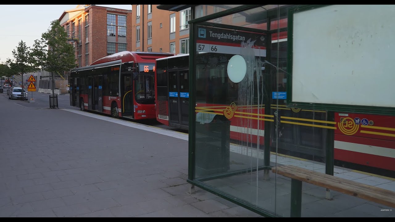 Sweden, Stockholm, bus 57 ride from Tengdahlsdagan to Rådmansgatan