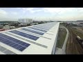 Solar panels on a warehouse using steel metal cladding and roofing systems