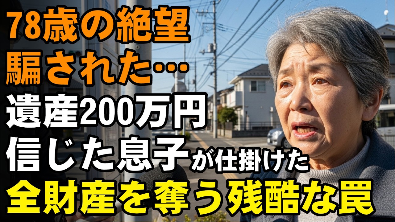 78歳女性、夫の遺産はわずか200万円。息子たちに家を売られ全てを失った私が選んだ「最後の選択」とは。【シニアライフ】【60代以上の方へ】