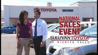 Toyota's National Sales Event is going on now at Sullivan Toyota of Wichita Falls...