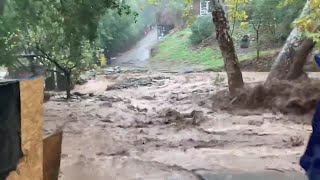 Mudslides reported in the Silverado Canyon area