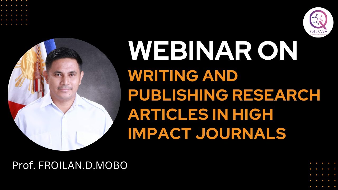Webinar on Writing and Publishing Research Articles in High Impact ...