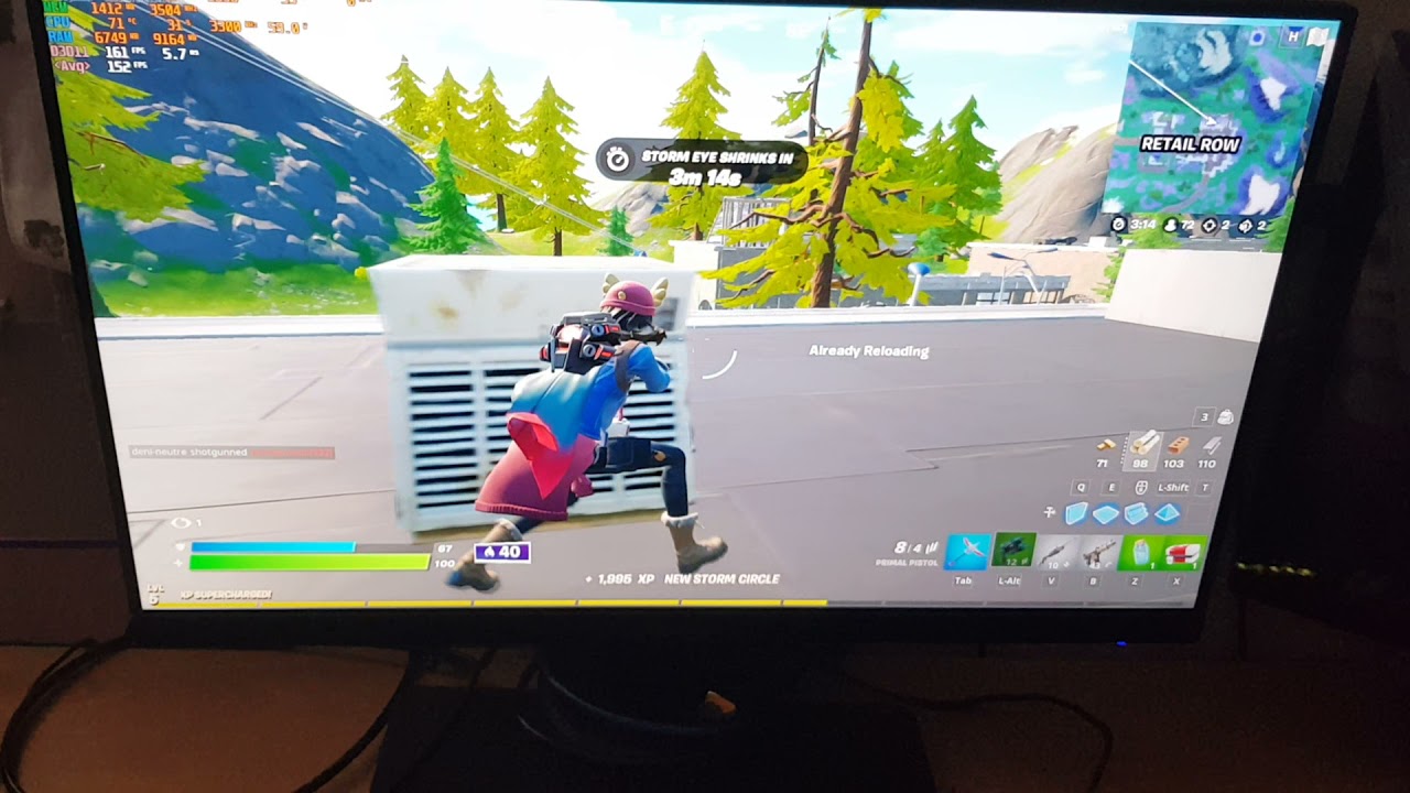 GTX1050ti to Fortnite Chapter 2 season  6 Retail row pro setings DX11 average FPS Solo after landing