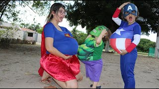 Nos comemos demais We ate too much com os herois