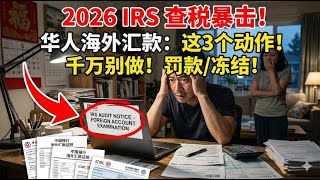 2026年IRS查税大升级！华人海外汇款这“3个动作”千万别做，当心巨额罚款甚至冻结账户！