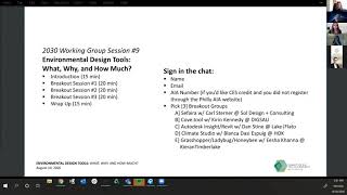 2030 Working Group #Session 9:"Environmental Design Tools  What, Why, and How Much?"