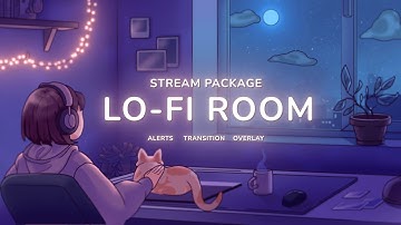Lofi Room Twitch Overlay and Alerts Stream Package for OBS