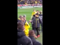 Jakub Blaszczykowski gives a BVB Fan his jersey after the match in Hannover - 21.03.2015