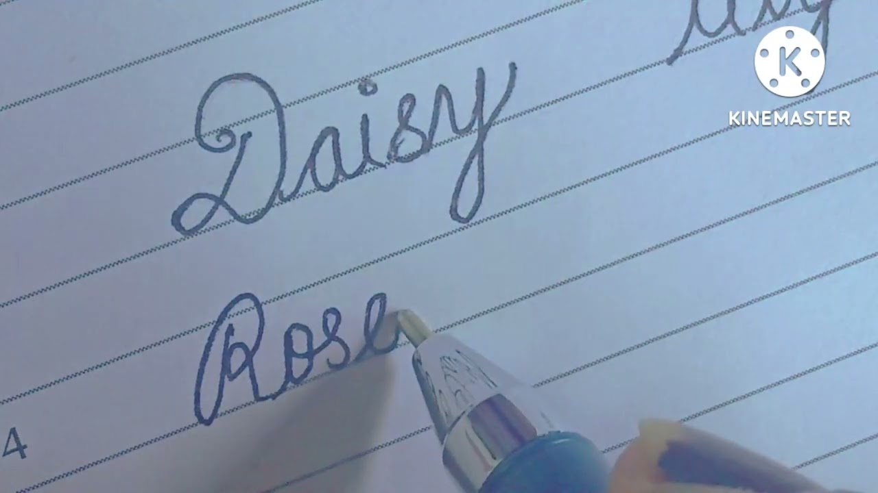 How to write flowers name in cursive writing||Neat and beautiful cursive writing 