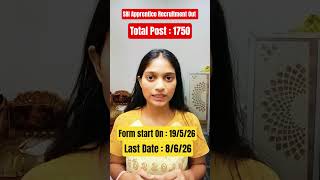 SBI Apperentice Recruitment 2026 Online form for 7150 post #bankjobs2025 #sarkarijobs #jobvacancy