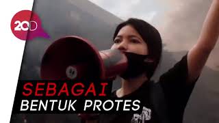 Viral! Orasi Mahasiswi 'Pancasalah' Saat Demo Omnibus Law