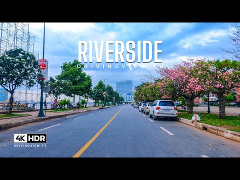 Driving Riverside Chroy Changvar 4K HDR | Phnom Penh Cambodia