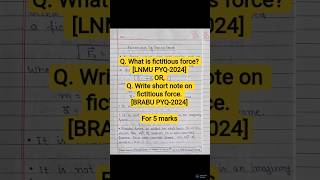 Pseudo force / Fictitious force with example | BSc Physics Short Notes |