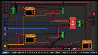 How to make a 4-bit calculator using 3-state bus buffers and buses. | DLS Ep 18 screenshot 2