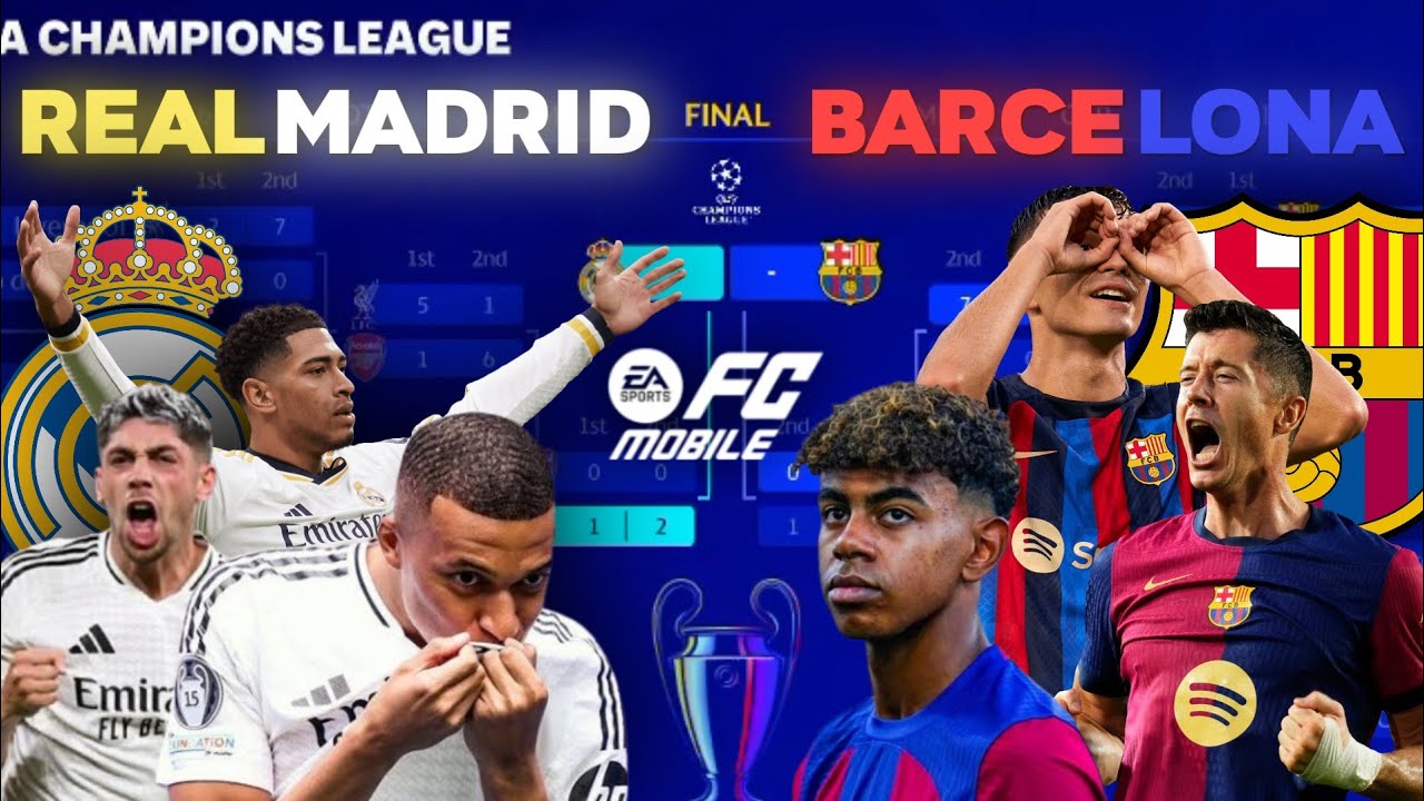 REAL MADRID VS BARCELONA CHAMPIONS LEAGUE FINALS IN FC MOBILE 🔥 - YouTube