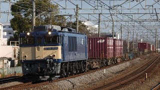 [4K画質]EF64-1028原色 3075レ 東海道貨物 2018/1/6