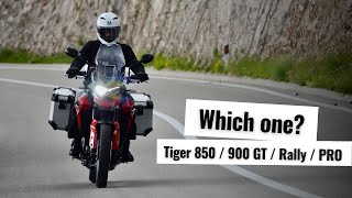 Triumph Tiger 850 vs 900 GT vs 900 GT Pro vs 900 Rally vs 900 Rally Pro  which motorcycle to choose