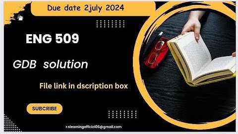 ENG 509 GDB SOLUTION 2024 💯CORRECT SOLUTION #ENG509RSLEARNING #exams