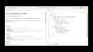 Leetcode 1380. Lucky Numbers in a Matrix | Intuitive Solution | C++