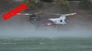 Coulson Helitanker 47 • OCFA Chinook Filling Up Upper Oso Reservoir