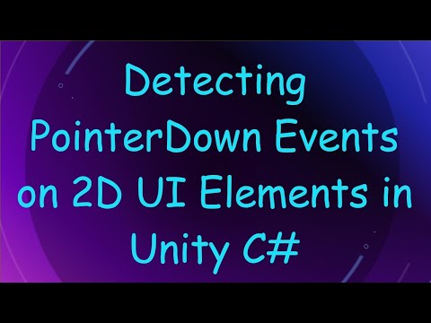 Detecting PointerDown Events on 2D UI Elements in Unity C#