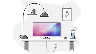 Illustrator Tutorial | How to Create the Original Flat Design office workspace
