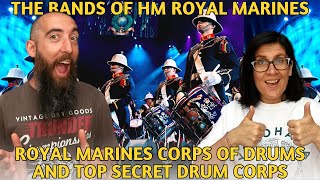 Royal Marines Corps of Drums and Top Secret Drum Corps (REACTION) with my wife